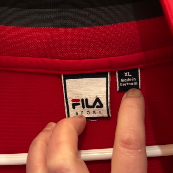 Fila Italia Vintage red and Black Track Jacket mens XL - Picture 3 of 9